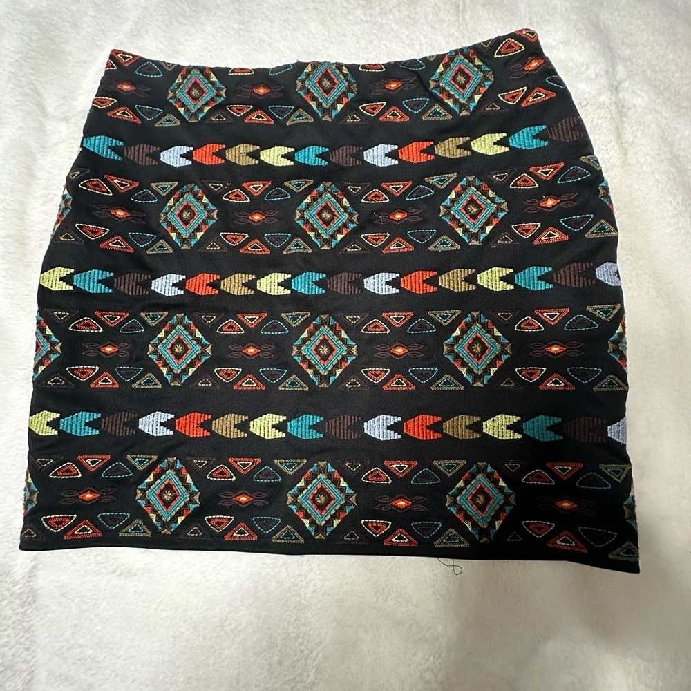 Ark & Co Colorful Patterned Mini Skirt - Picture 1 of 7